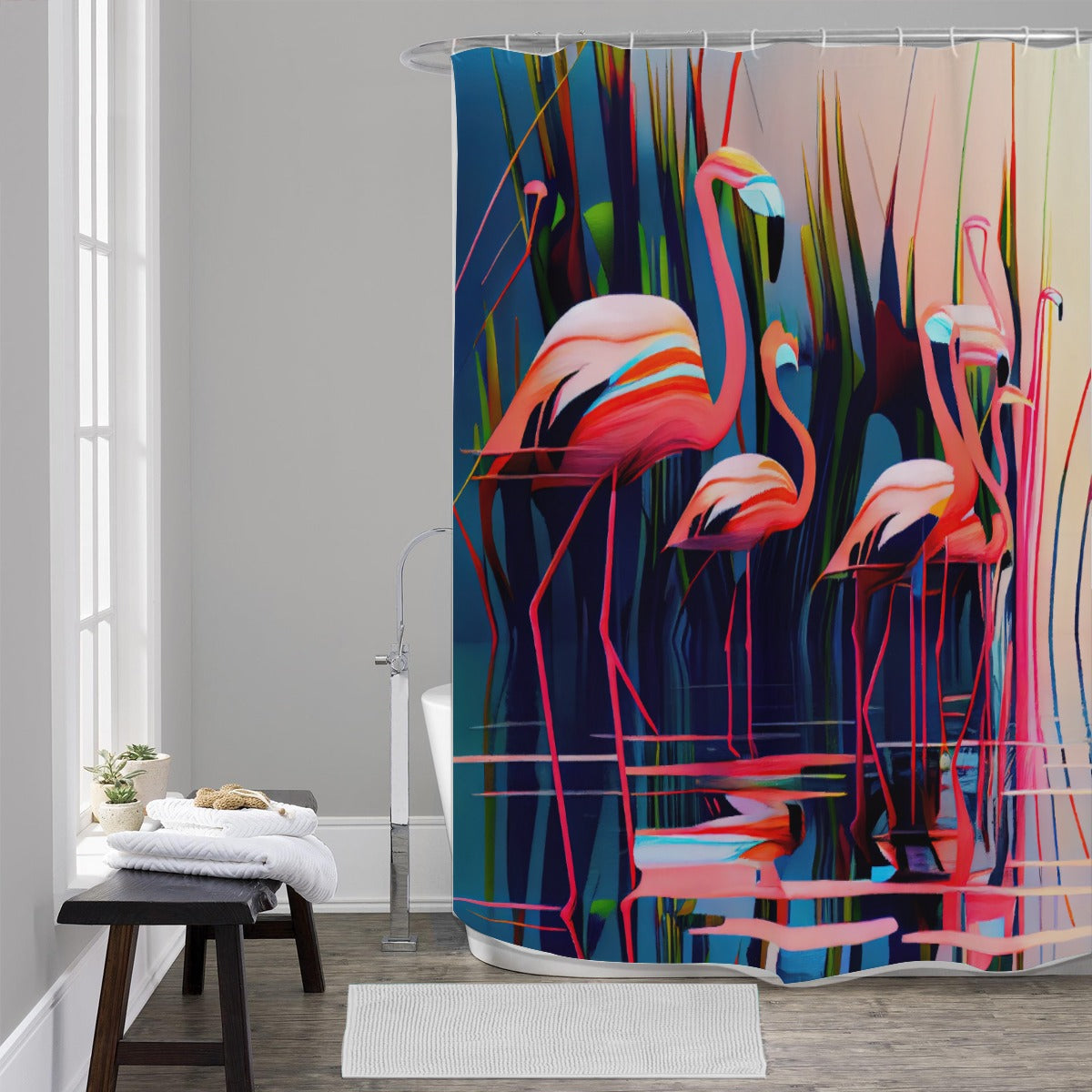 Flamingoes: A Pop of Pink and Blue