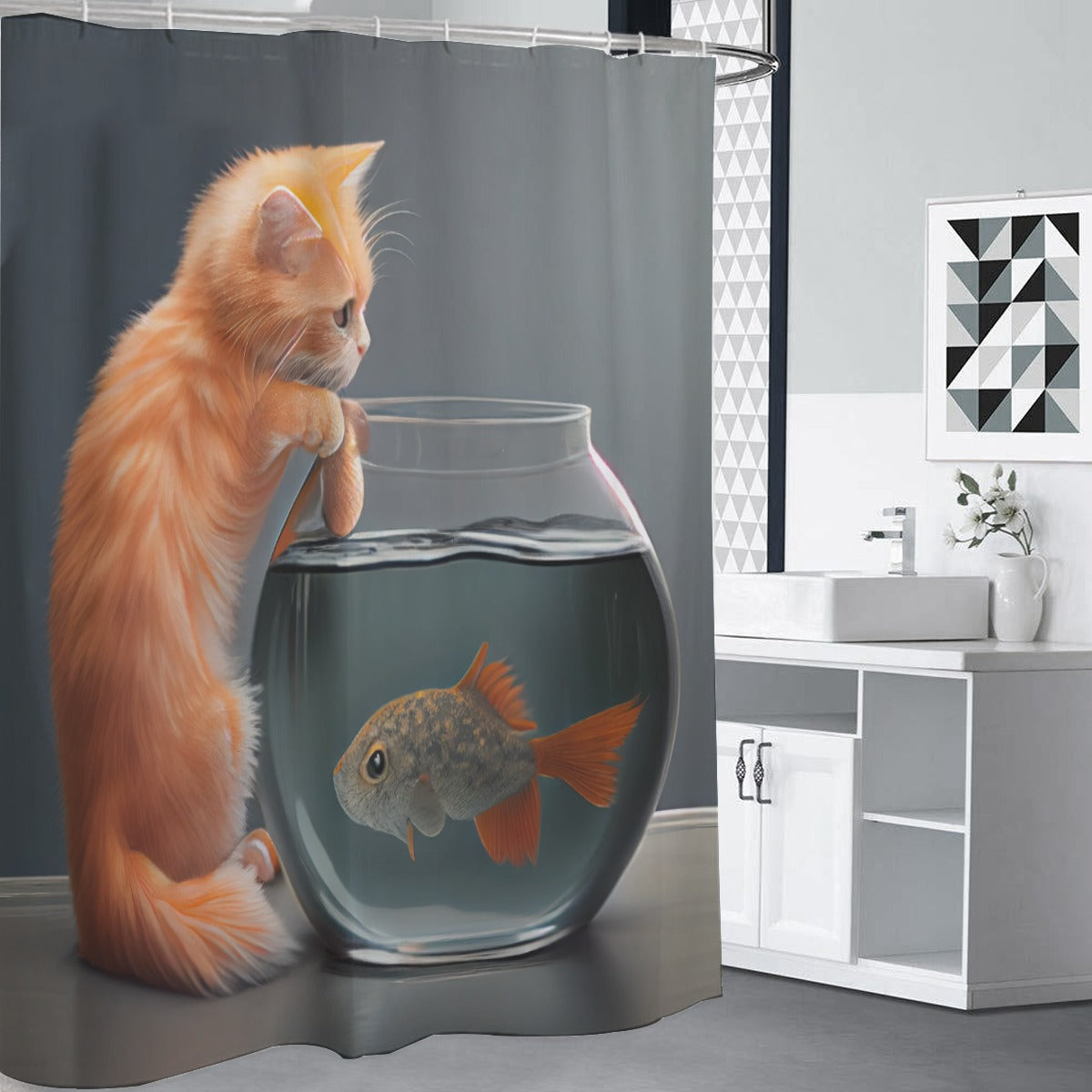 Kitten and the Goldfish